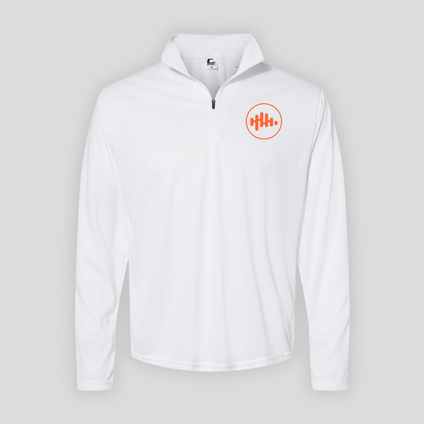 White 3 Qtr Zip Long Sleeve