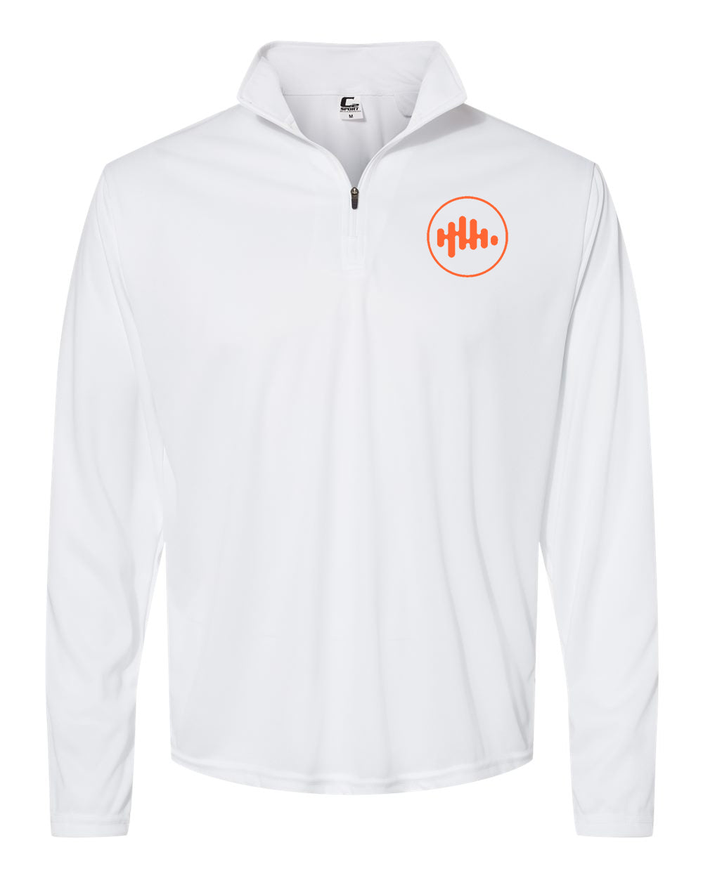 White 3 Qtr Zip Long Sleeve